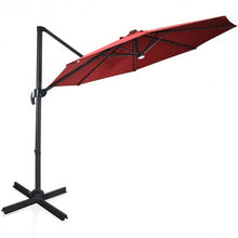 Load image into Gallery viewer, 10 Ft Patio Offset Cantilever Umbrella with Solar Lights-Wine
