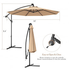 Load image into Gallery viewer, 10&#39; Patio Outdoor Sunshade Hanging Umbrella without Weight Base-Beige

