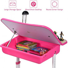 Load image into Gallery viewer, Kids Desk and Chair Set Children&#39;s Study Table Storage-Pink
