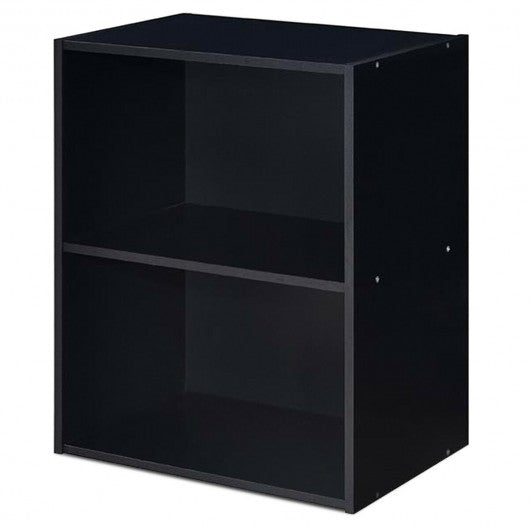 2 Tier Open Night Stand End Table Sofa Side Storage Furniture-Black