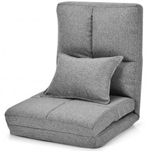 Load image into Gallery viewer, Fold Down Flip Convertible Sleeper Couch with Pillow-Gray
