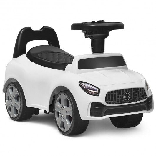 Foot-to-Floor Kids Ride-On Push Toddler Sliding Car-White
