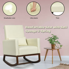 Load image into Gallery viewer, 2-in-1 Fabric Upholstered Rocking Chair with Pillow-Beige
