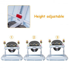 Load image into Gallery viewer, Adjustable Height Removable Folding Portable Baby Walker-Gray
