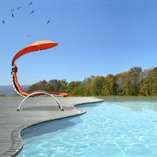 Load image into Gallery viewer, Patio Hanging Swing Hammock Chaise Lounger Chair with Canopy-Orange
