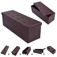 Load image into Gallery viewer, 45&quot; Large Folding Ottoman Storage Seat - Brown
