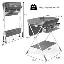 Load image into Gallery viewer, Folding Baby Changing Table with Storage -Gray
