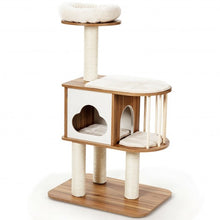 Load image into Gallery viewer, 46&quot; Wooden Cat Activity Tree with Platform and Cushions
