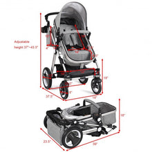 Load image into Gallery viewer, Folding Aluminum Baby Stroller Baby Jogger with Diaper Bag-Gray
