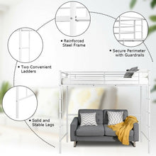 Load image into Gallery viewer, Metal Twin Loft Ladder Beds-White
