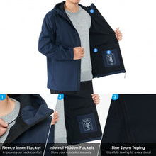 Load image into Gallery viewer, Men&#39;s Waterproof Rain Windproof Hooded Raincoat Jacket-Navy-XL
