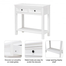 Load image into Gallery viewer, Entryway Hallway Hall 2 Drawer Console Table with Shelf
