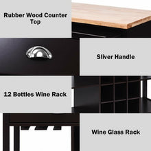 Load image into Gallery viewer, Rolling Kitchen Island Bar Storage Serving Cart-Deep Brown
