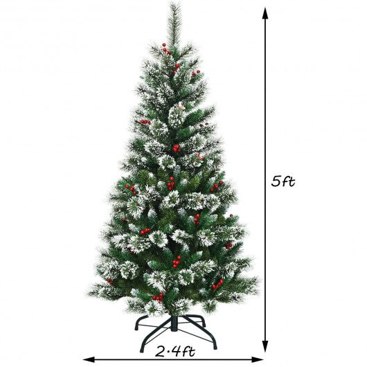 5 ft Snow Flocked Artificial Christmas Hinged Tree