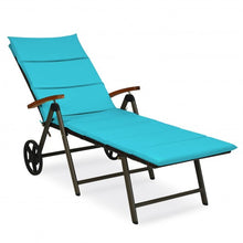 Load image into Gallery viewer, Outdoor Chaise Lounge Chair Rattan Lounger Recliner Chair-Turquoise
