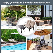 Load image into Gallery viewer, 2 pcs Patio Outdoor Cushioned Coffee Table Seat-Beige

