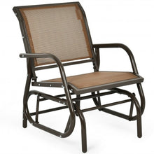 Load image into Gallery viewer, Outdoor Single Swing Glider Rocking Chair with Armrest-Brown
