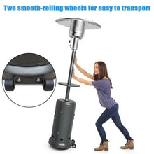 Load image into Gallery viewer, Outdoor Heater Propane Standing LP Gas Steel with Table &amp; Wheels-Gray
