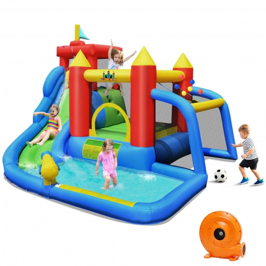 Inflatable Bounce House Splash Pool with Water Climb Slide Blower included