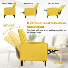Load image into Gallery viewer, Mid-Century Push Back Recliner Chair -Yellow
