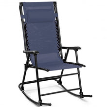 Load image into Gallery viewer, Zero Gravity Folding Rocking Chair Rocker Porch-Dark Blue
