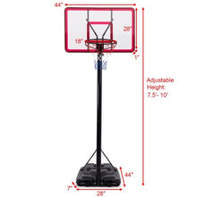 Load image into Gallery viewer, 10&#39; Height Adjustable Hoop Stand Basketball Backboard w/ Wheels
