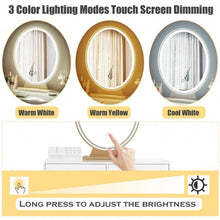 Load image into Gallery viewer, Industrial Makeup Dressing Table with 3 Lighting Modes-White
