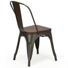 Load image into Gallery viewer, Set of 4 Stackable Tolix Style Metal Wood Dining Chair-Gun
