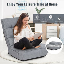 Load image into Gallery viewer, 4-Position Adjustable Floor Chair Folding Lazy Sofa-Gray
