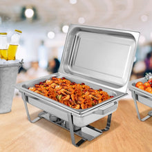 Load image into Gallery viewer, 4-Pack of Full Size Tray 8 Quart Stainless Steel Chafer for Buffet
