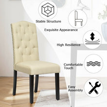 Load image into Gallery viewer, Set of 2 Tufted Upholstered Dining Chair-Beige
