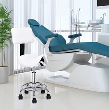 Load image into Gallery viewer, Adjustable Saddle Salon Rolling Massage Chair with White Backrest
