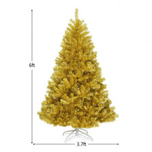 Load image into Gallery viewer, 6&#39;/7.5&#39; Artificial Tinsel Christmas Tree Hinged with Foldable Stand-6 ft
