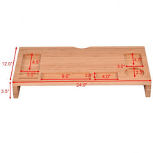 Load image into Gallery viewer, Bamboo Monitor Stand Riser Storage Laptop Desktop
