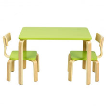Load image into Gallery viewer, 3 Piece Kids Wooden Activity Table and 2 Chairs Set-Green
