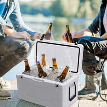 Load image into Gallery viewer, 64 Quart Heavy Duty Outdoor Insulated Fishing Hunting Ice Chest -White
