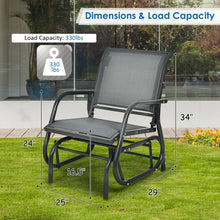 Load image into Gallery viewer, Outdoor Single Swing Glider Rocking Chair with Armrest-Gray
