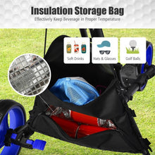 Load image into Gallery viewer, Folding 3 Wheels Golf Push Cart with Bag Scoreboard Adjustable Handle -Blue
