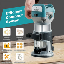 Load image into Gallery viewer, 1.25HP Palm Router Kit Variable Speed Woodworking with Dusthood
