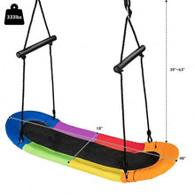 Load image into Gallery viewer, Saucer Tree Swing Surf Kids Outdoor Adjustable Oval Platform Set w/Handle-Color
