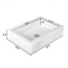 Load image into Gallery viewer, 22.5&quot; x 16&quot; Rectangle Bathroom Vessel Sink with Pop-up Drain
