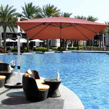 Load image into Gallery viewer, 10 Ft 360 Degree Tilt Aluminum Square Patio Offset Cantilever Umbrella-Brick Red
