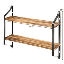 Load image into Gallery viewer, Wooden Wall-Mounted 2-Tier Floating Shelves
