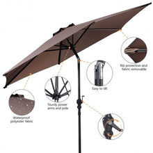 Load image into Gallery viewer, 9FT Patio Umbrella Patio Market Steel Tilt W/ Crank Outdoor Yard Garden-Tan

