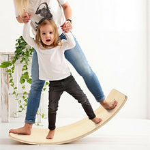 Load image into Gallery viewer, Wooden Wobble Balance Board Kids 35&#39;&#39; Rocker Yoga Curvy Board Toy w/ Felt Layer
