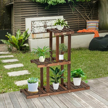 Load image into Gallery viewer, Wood Plant Stand 3-Tier Plant Pot Holder
