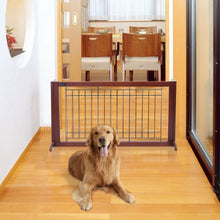 Load image into Gallery viewer, Solid Wood Adjustable Free Stand Dog Gate
