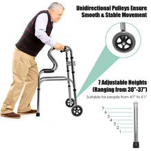 Load image into Gallery viewer, Aluminum Heavy-Duty Folding Wheeled Stand-Assist Walker-Gray
