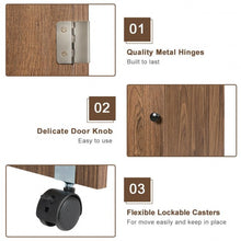 Load image into Gallery viewer, Folding Sewing Craft Table Shelf Storage Cabinet Home Furniture-Brown
