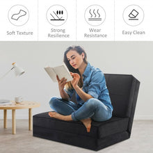 Load image into Gallery viewer, Convertible Lounger Folding Sofa Sleeper Bed-Black
